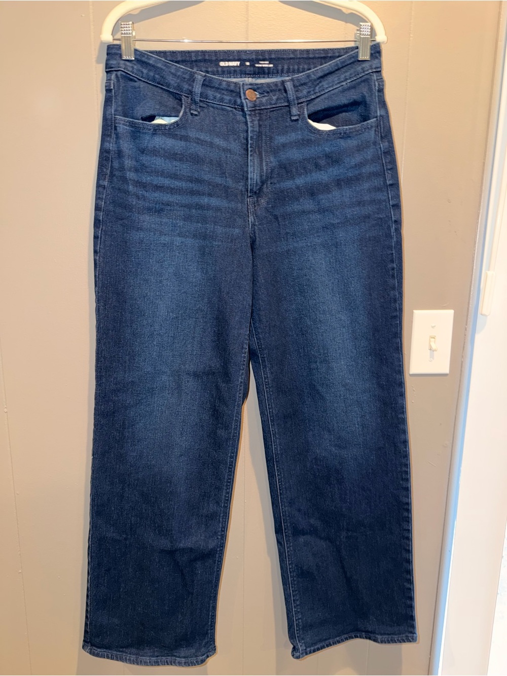 Old Navy High-Rise Wow Wide Leg Jeans- Dark Wash- Size 12
